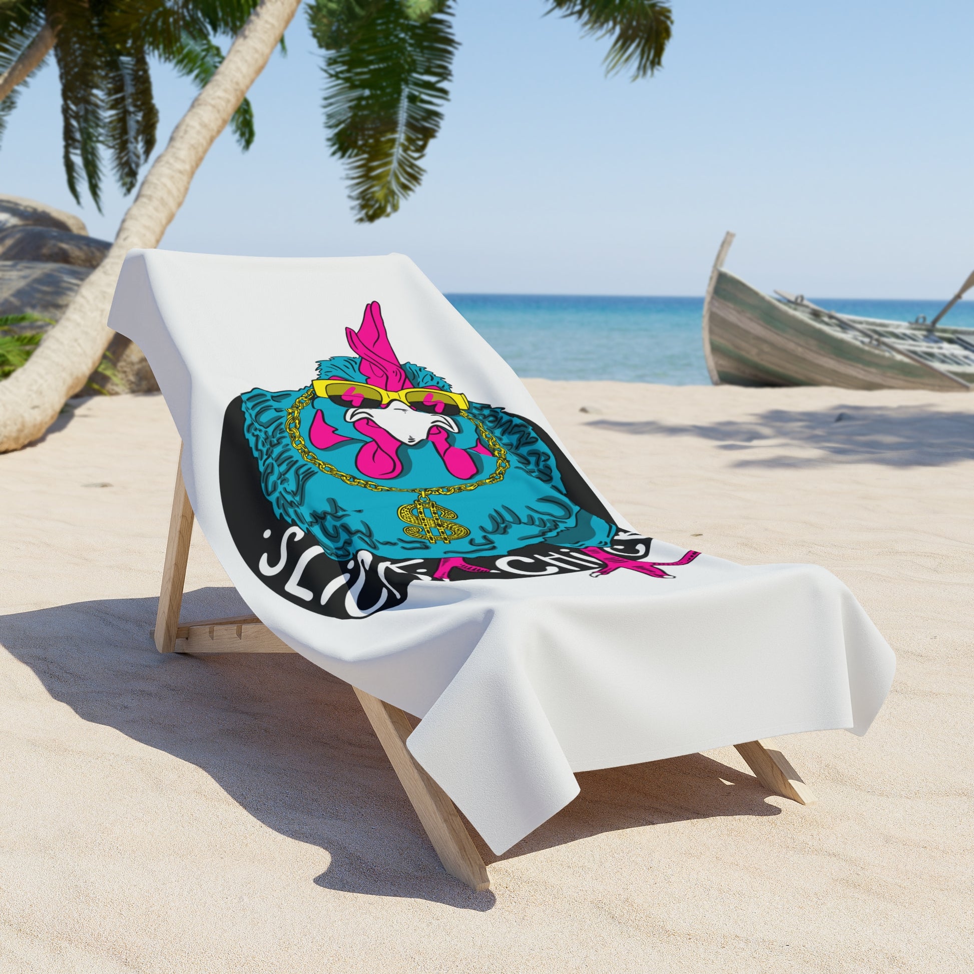 Slick Chick white beach towel - Slickchick