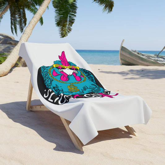 Slick Chick white beach towel - Slickchick